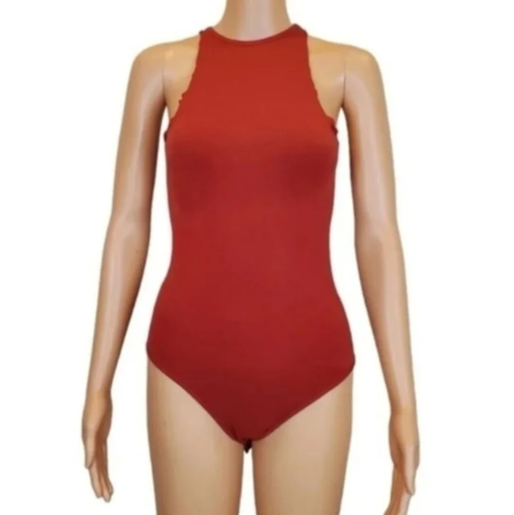 Intimately Free People brick red Sleeveless bodysuit